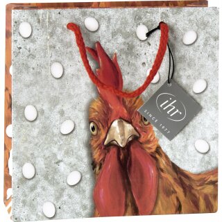 Geschenktasche OH MY ROOSTER grey ; IHR 18 x 6 x 18 cm #1