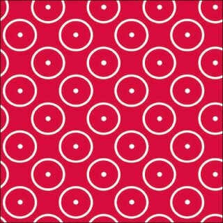 Serviette 33 x 33 cm  3 lagig, 20 Stück pro Packung Dots circles red FSC Mix  "AMBIENTE