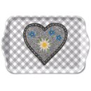 Tablett Melamin 13 x 21 cm, Edelweiss heart grey AMBIENTE