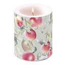 Windlicht Kerze D 10 cm; H 12  cm,  Big Fresh apples...