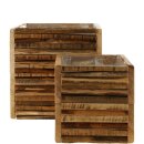 Holz Kübel "Fini" 2er-Set, L25/18cm, natur...