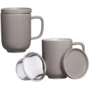 Becher 360ml mit Sieb & Deckel Jasper taupe