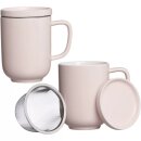 Becher 360ml mit Sieb & Deckel Jasper rose