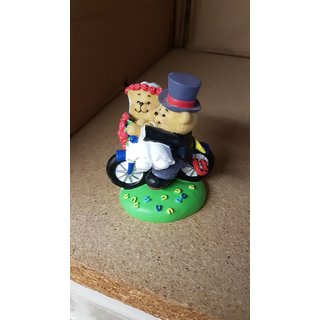 Ploystone Bärchen Hochzeitspärchen auf Fahrrad 7 cm