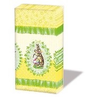 Taschentücher  21,5x21,5cm 10 Stück Nostalgic Easter Yellow, AMBIENTE