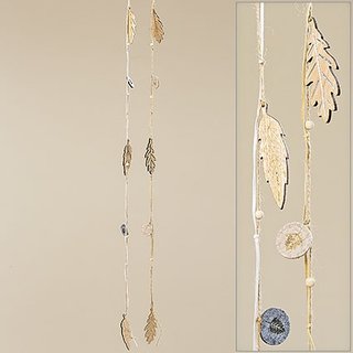 Girlande Naturo, 2 sort., L 50%Sperrholz, 30%Polyeter, 20%Jute. 105 cm, Materialmix, Holz, Naturbelassen Materialmix natur